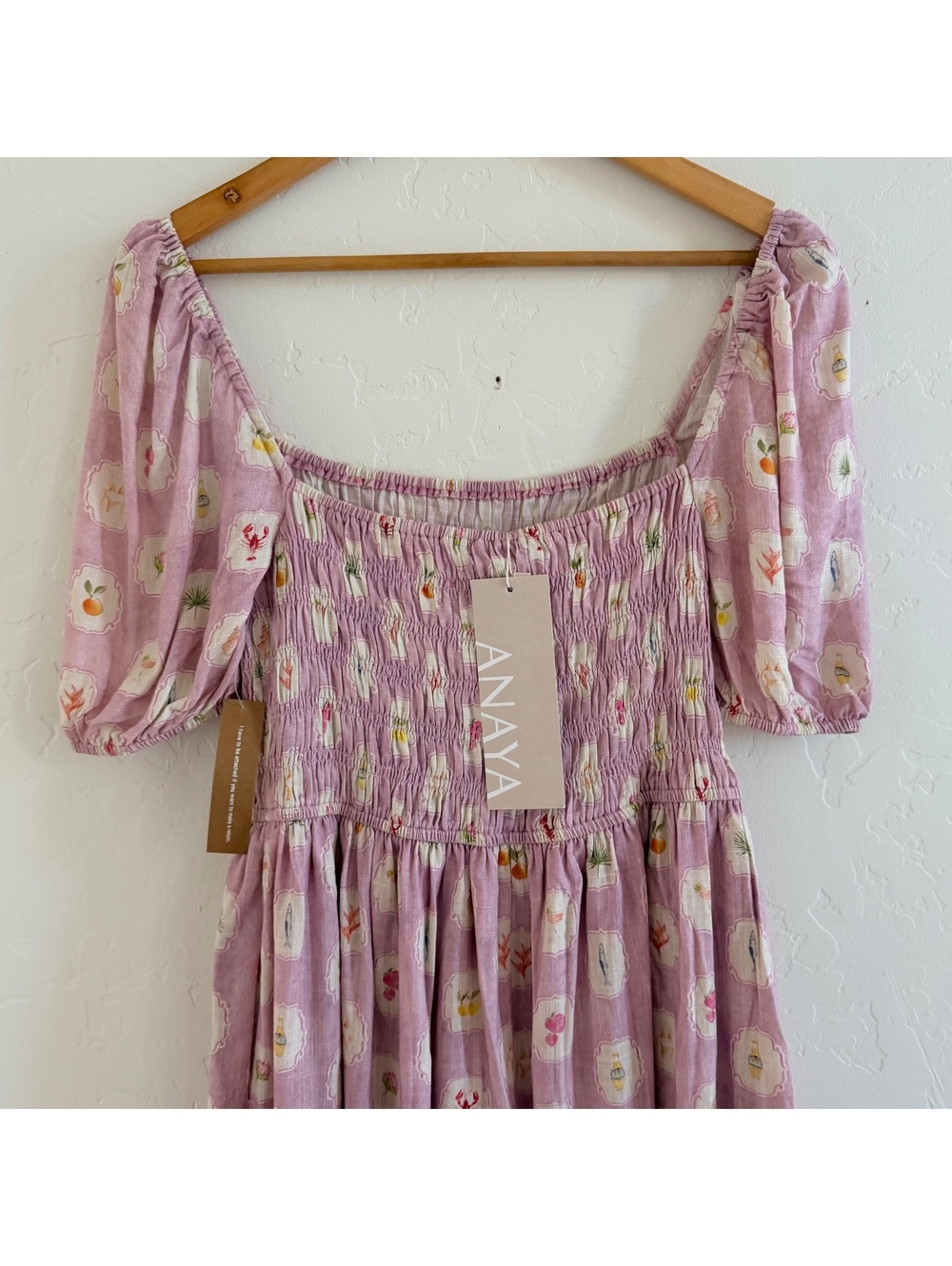 Few Moda Anaya Marcey Puff Sleeves Maxi Dress Pick Sands Size Medium - Picture 5 of 9